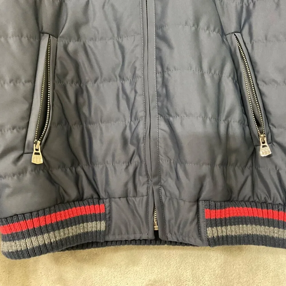 US POLO Assn. Zip up logo hooded Quilted Jacket Size Youth 11/12 blue